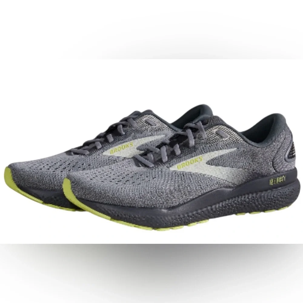 Brooks Ghost 16 in Grey/Lime tennis shoes sneakers Size Men’s 10 - Picture 8 of 11